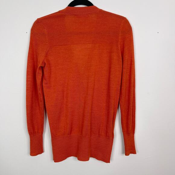 LOFT XSmall Orange Wool Blend Cardigan Sweater - Picture 2 of 8